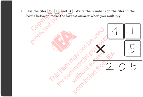 Number Tiles Item 2a Sample Answer